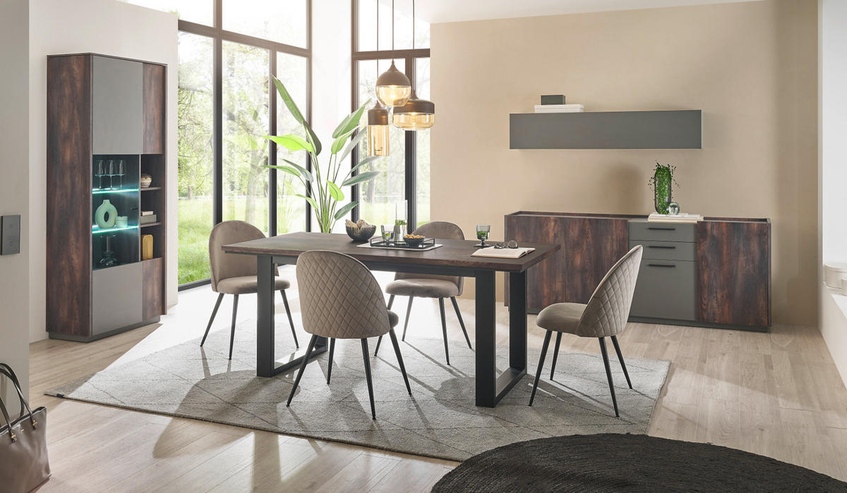 WANDBOARD Thermo Eiche, grau, Wandregal 152 cm - Eichefarben/Grau, Holzwerkstoff (152/17/20cm) - Furn.Design