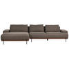 3-SITZER-ECKSOFA braun linksseitig Mariferd - Dunkelbraun/Schwarz, Textil (316/146cm) - Beliani