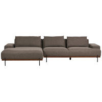 3-SITZER-ECKSOFA braun linksseitig Mariferd - Dunkelbraun/Schwarz, Textil (316/146cm) - Beliani