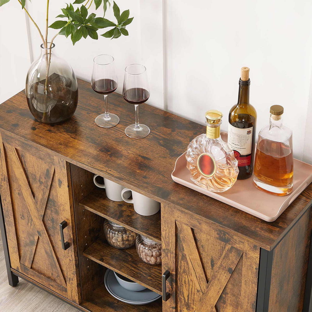 SIDEBOARD - Braun, Holzwerkstoff (35/70/100cm) - Hansiro