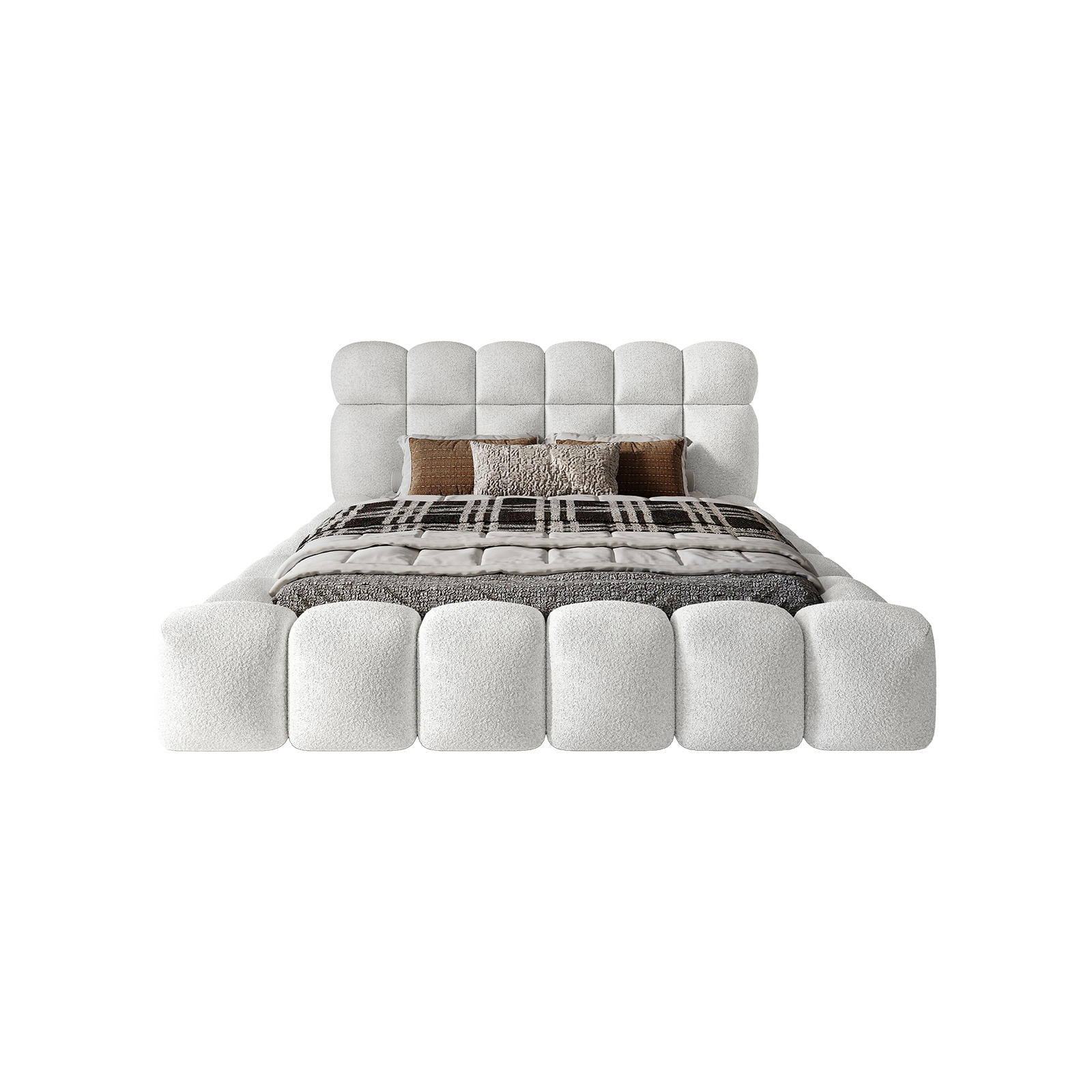 POLSTERBETT ACRI 140x200 cm, Weiß - Weiß, Textil (140/200cm) - Fedve