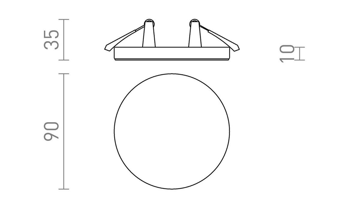 EINBAULEUCHTE BJORK R 9 Schwarz 6 W - Schwarz, Metall (9/9/2cm) - Rendl