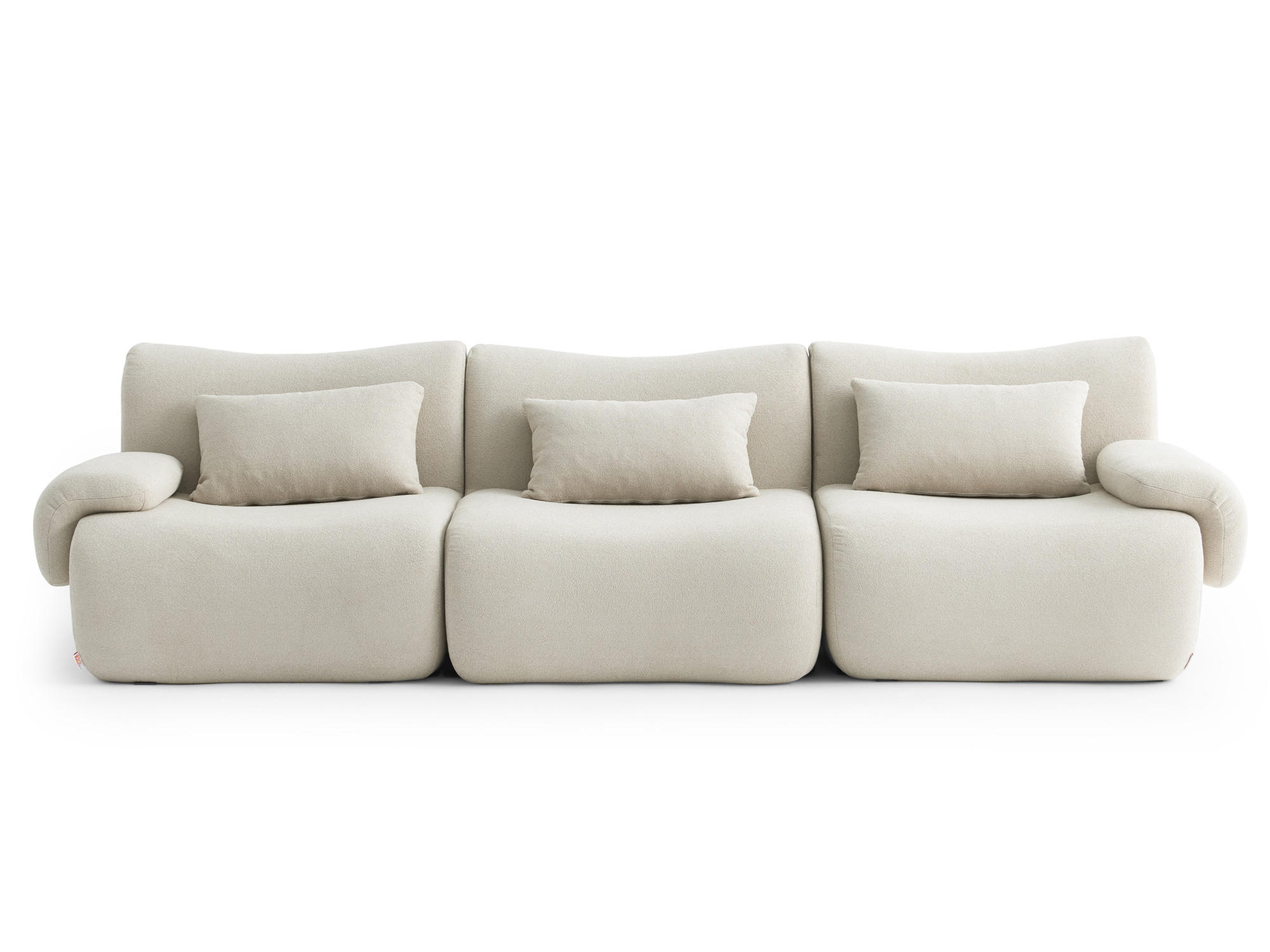 3-SITZER-SOFA Bouclé-Stoff Cremebeige - Beige, Textil (281/73/95cm) - MILYsofa