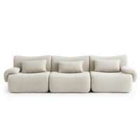 3-SITZER-SOFA Bouclé-Stoff Cremebeige - Beige, Textil (281/73/95cm) - MILYsofa