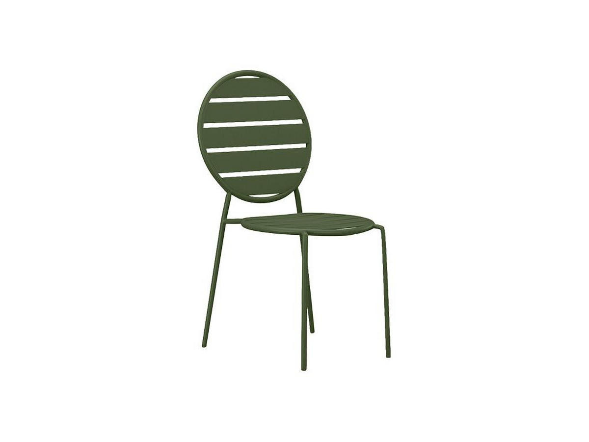 GARTENSTUHL stapelbar 4er-Set - Metall - Kaki - MONTEFARO von MYLIA - Grün, Metall (55.5/87.5/46.5cm) - Vente-Unique