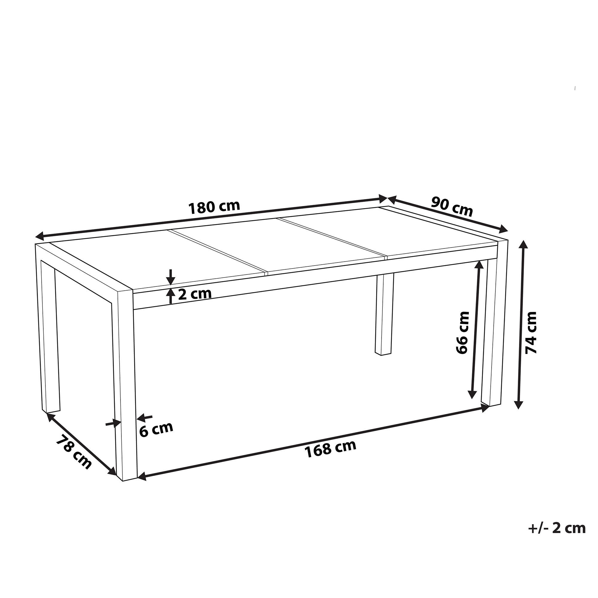 Thumbnail - Beliani Gartentisch, Grau, Silber, Stein, Quadratisch, 90x74x180 cm, Gartenmöbel, Gartentische, Gartentische