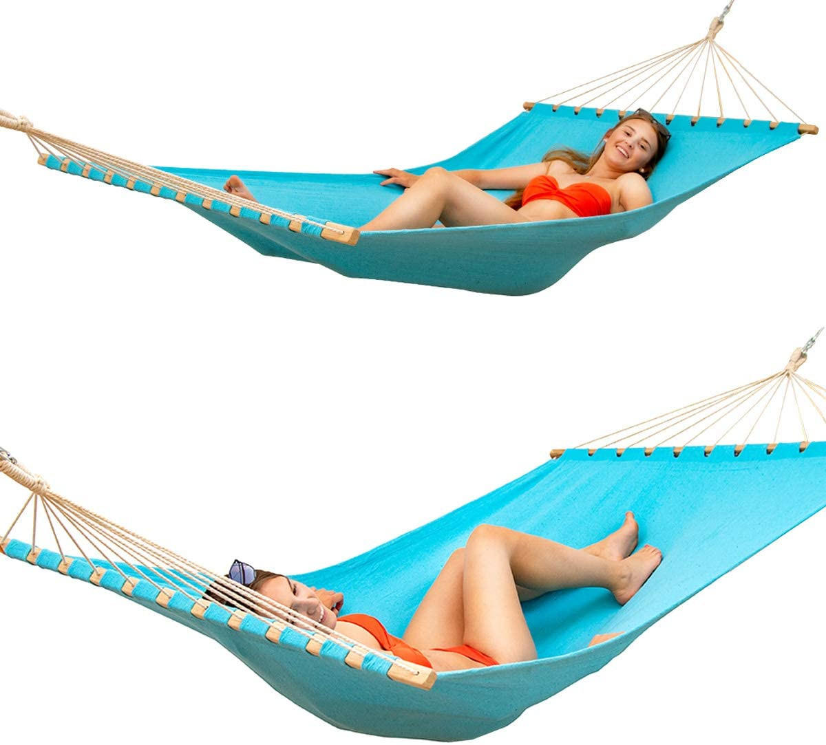 XXL-HÄNGEMATTE für 2 Personen bis 150kg, 200/120 cm, blau - Blau, Textil (120/2.5/200cm) - Amanka