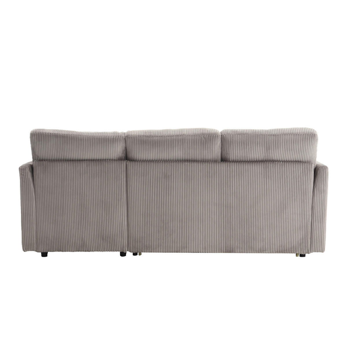 ECKSCHLAFSOFA Multifunktional mit Stauraum und Ausziehbett, DE-42549, Hellgrau - Hellgrau, Holzwerkstoff (206/108cm) - ComfortXL