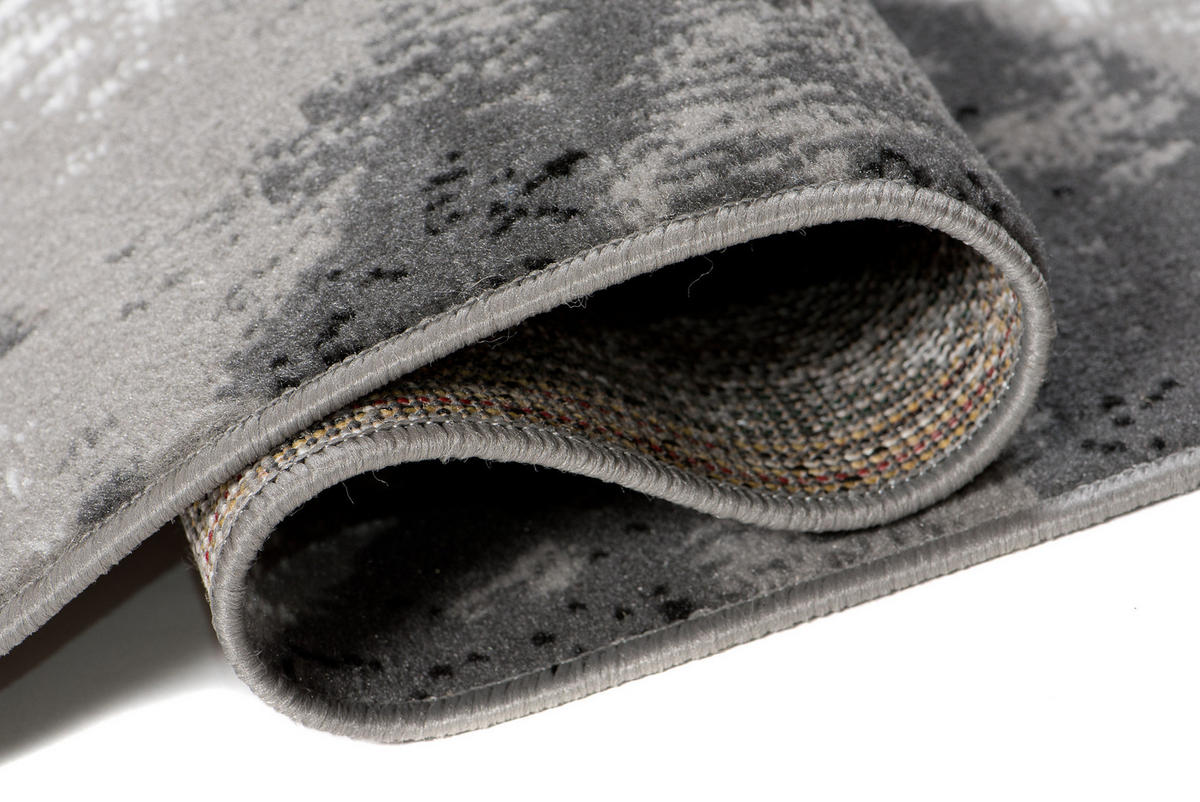 TEPPICH LUXURY Dunkelgrau Dreiecke Meliert 180/250 cm - Graphitfarben, Textil (180/250cm) - Tapiso