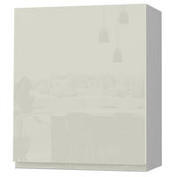 HÄNGESCHRANK Florence W2/60 Grau / RAL 1013 perlweiß HG 60 / 32,5 / 72cm - Türanschlag rechts - Weiß Hochglanz/Grau, Holz/Holzwerkstoff (60/72/32.5cm) - Feldmann-Wohnen