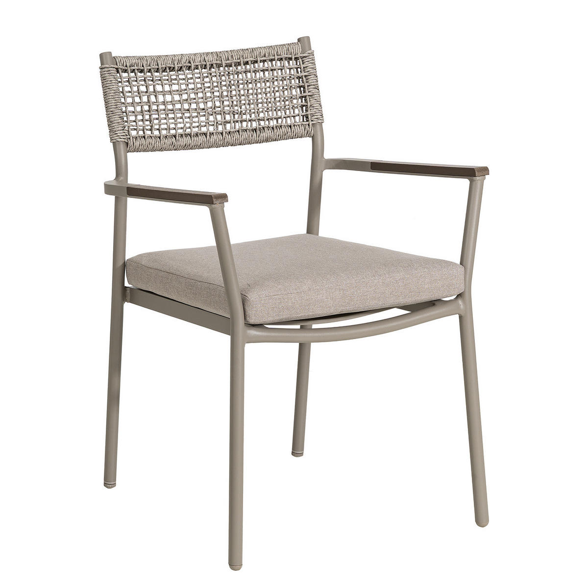 GARTENSTUHL - 2er-Set - Aluminium / Polyester - Grau - Grau, Kunststoff/Textil (58/82/60cm) - home24