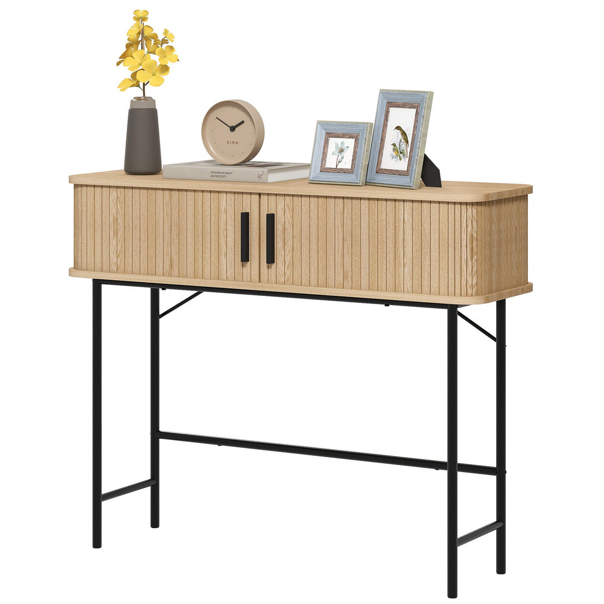 KONSOLENTISCH DE-16787 Eiche & Schwarz - Eichefarben, Holzwerkstoff (100/30/80cm) - ComfortXL