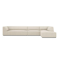 ECKSOFA rechts Ruby aus Cord leichtes beige 5 Sitzplätze - Creme, Textil (180/366cm) - Micadoni