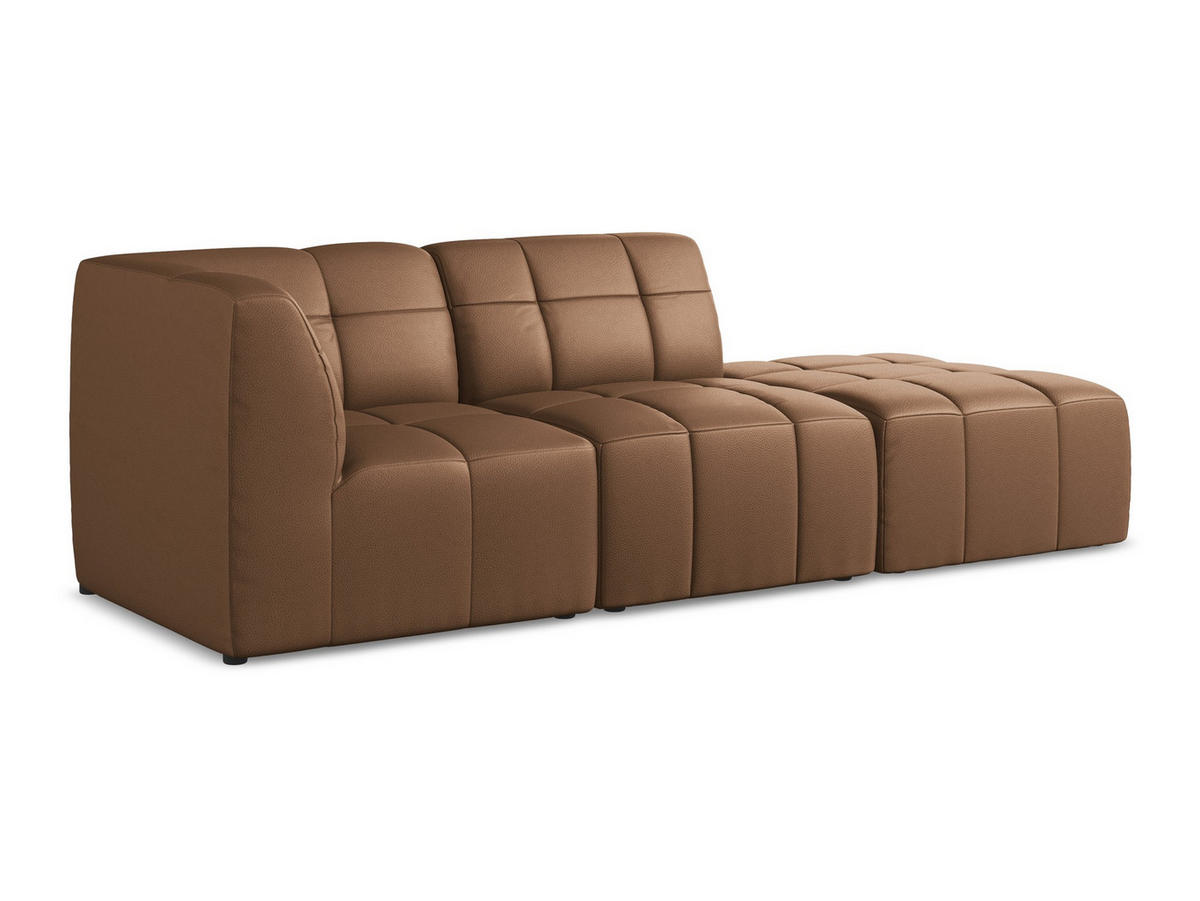 ECKSOFA Rechts Kunstleder Braun - Schwarz/Mokka, Holzwerkstoff/Kunststoff (240/90cm) - Makamii
