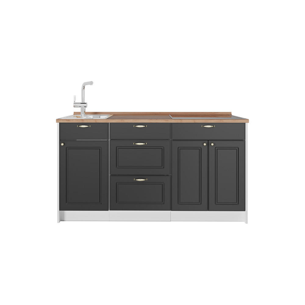 Vicco KUCHYŇSKÝ BLOK Fame-Line, Anthrazit-Gold Landhaus, 150 cm, PD Dub
