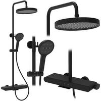 DUSCHGARNITUR Rea Farel Black - Schwarz, Metall (15.5/128/40cm) - REA