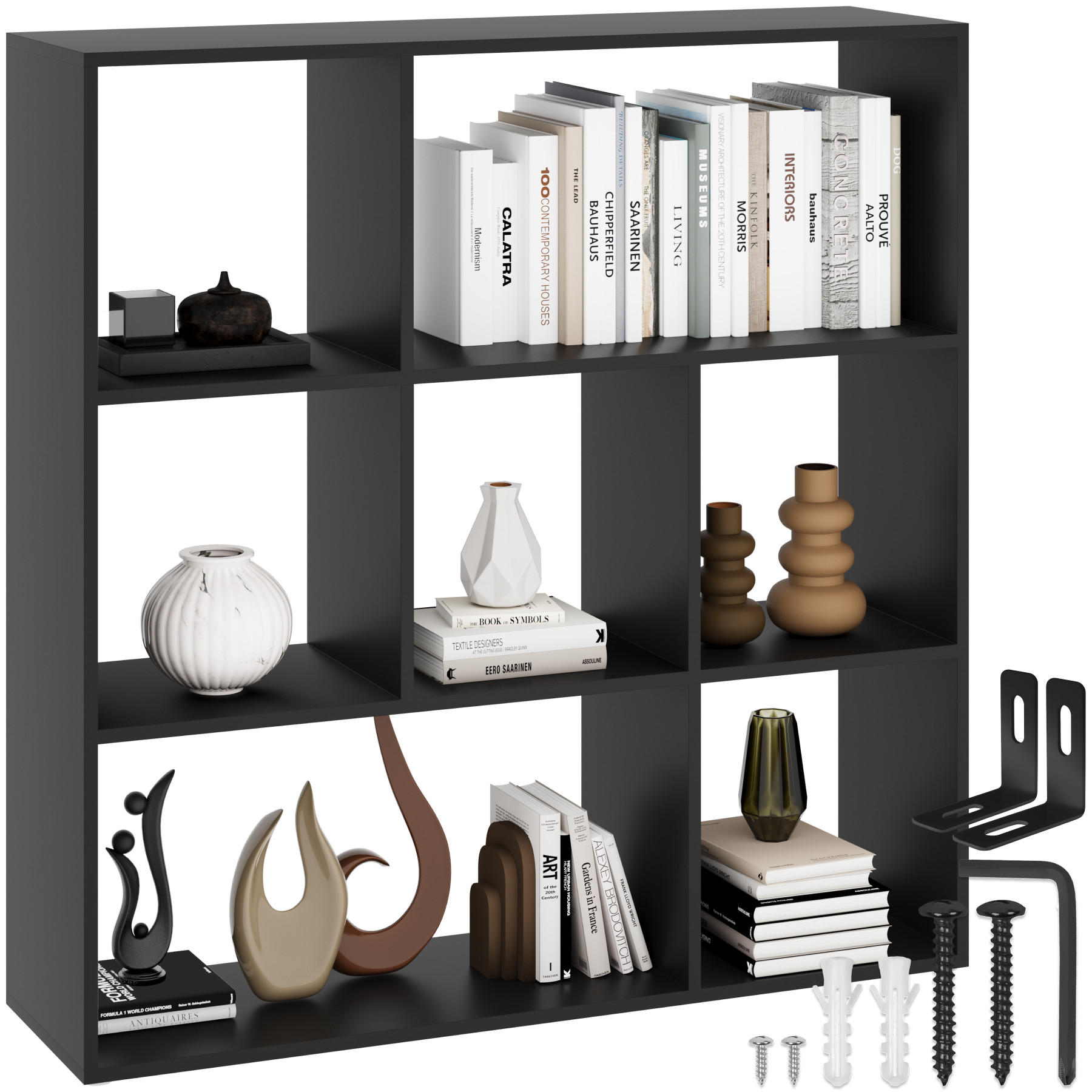 BÜCHERREGAL Tartu,104 x 29 x 107 cm,schwarz - Schwarz, Holzwerkstoff (104/107/29cm) - tectake