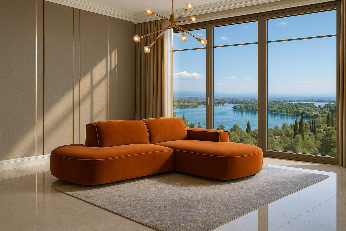 ECKSOFA Cursal Atelier, Stoff Salvador, Braun, Rechts - Braun, Holz (284/166cm) - Kaiser Möbel