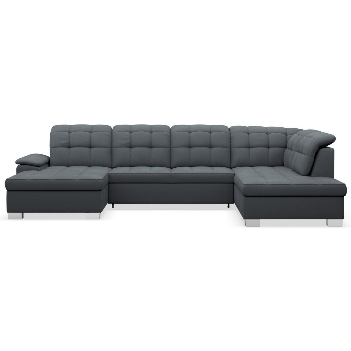 WOHNLANDSCHAFT Jamaal Dunkelgrau linksseitig - Dunkelgrau/Schwarz, Textil (330/106/212cm) - Selsey