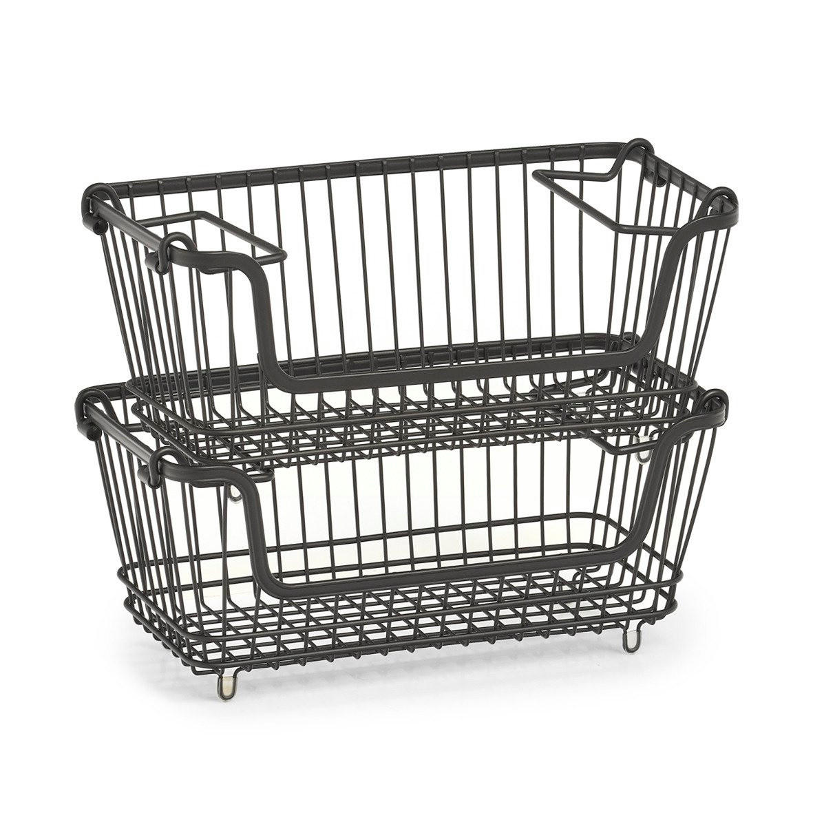 KORB für Obst und Gemüse 32/16,5/14,5 cm - Schwarz, Metall (16.5/14.5/32cm) - ZELLER