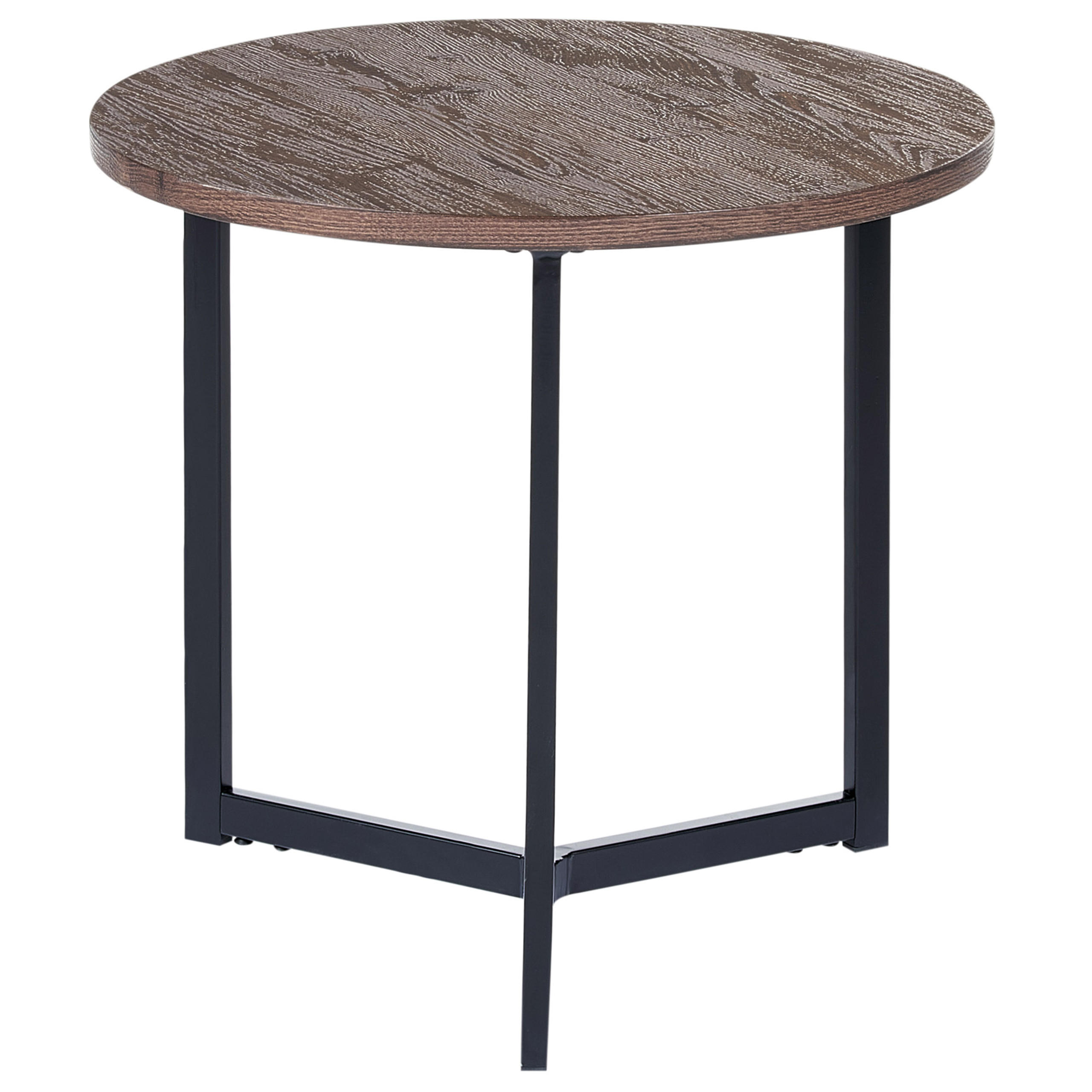 BEISTELLTISCH dunkler Holzfarbton/schwarz 50 cm Tippo - Dunkelbraun/Schwarz, Holzwerkstoff (50/39/43cm) - Beliani