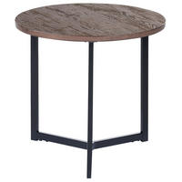 BEISTELLTISCH dunkler Holzfarbton/schwarz 50 cm Tippo - Dunkelbraun/Schwarz, Holzwerkstoff (50/39/43cm) - Beliani