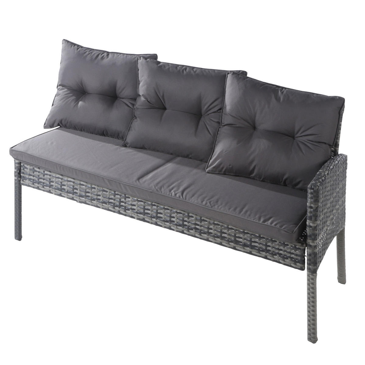 GARTENLOUNGE 7-Sitzer mit Esstisch, Hockern und waschbaren Kissenbezügen, Grau - Grau, Metall - Redom