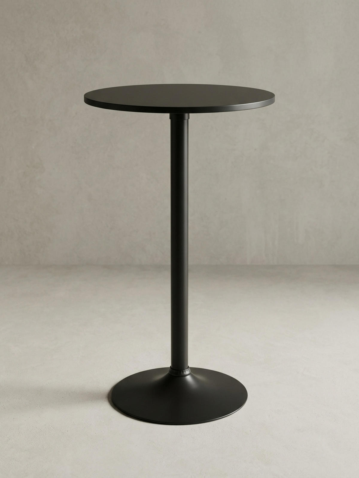 BARTISCH – Schwarz, Trompetenfuß, 30 kg Belastbarkeit - Schwarz, Holz/Metall (60/60/100cm) - KADIMA DESIGN