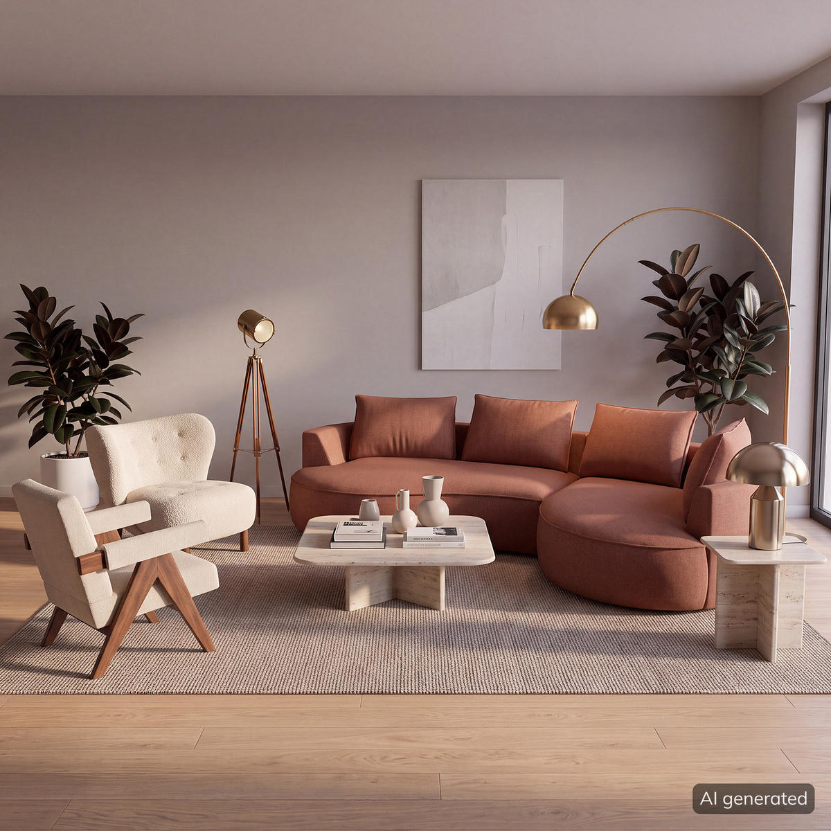 BIGSOFA - Beige/Schwarz, Kunststoff/Textil (322/82/154cm) - home24