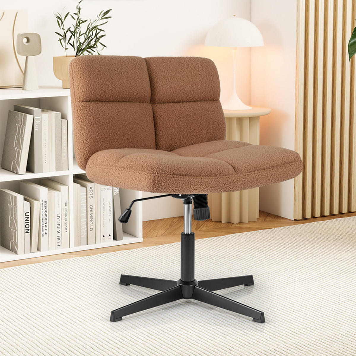 BÜROSTUHL Braun - Braun, Metall (73/78/64cm) - COSTWAY