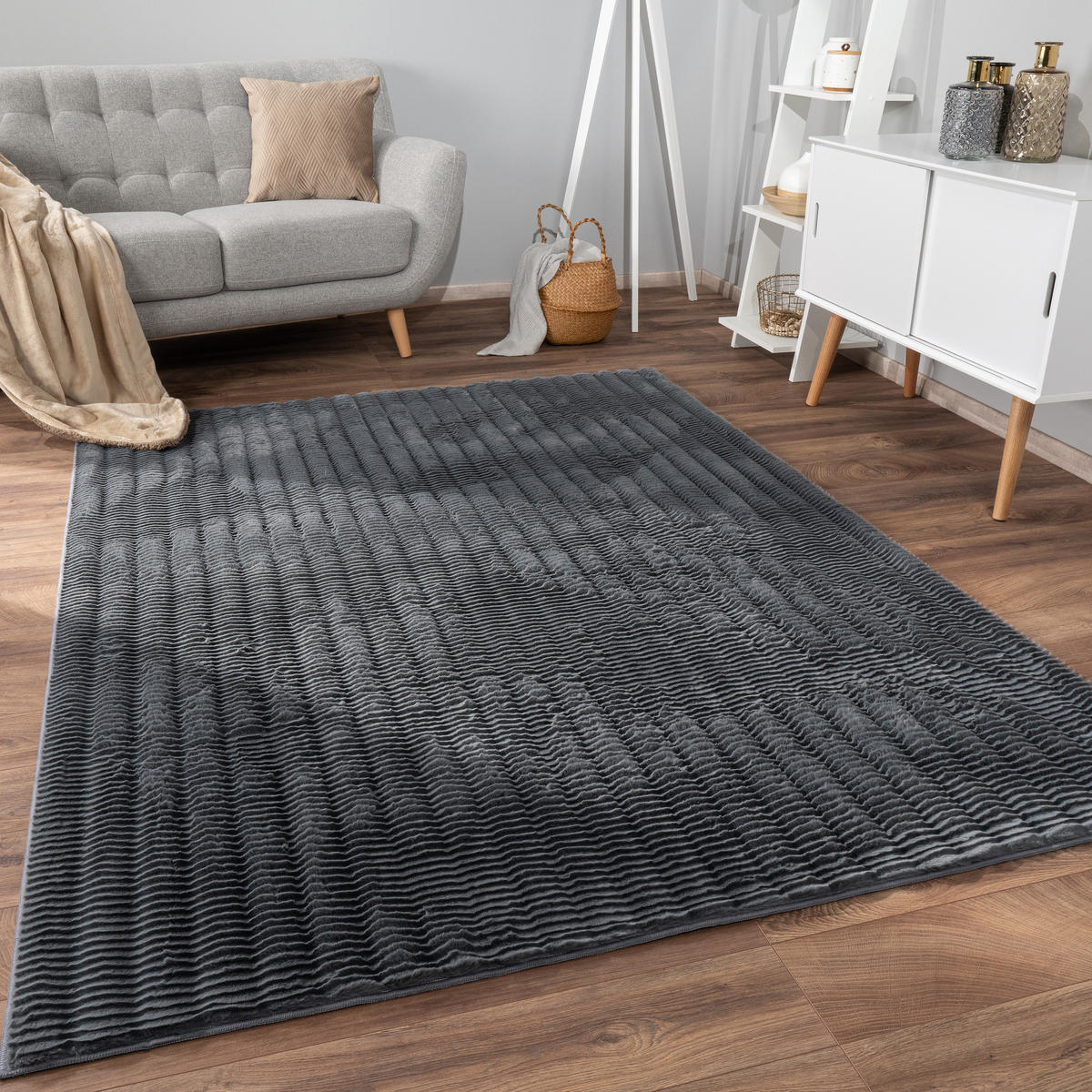HOCHFLORTEPPICH 200/280 cm Arnheim 743 - Anthrazit, Textil (200/280cm) - Paco Home
