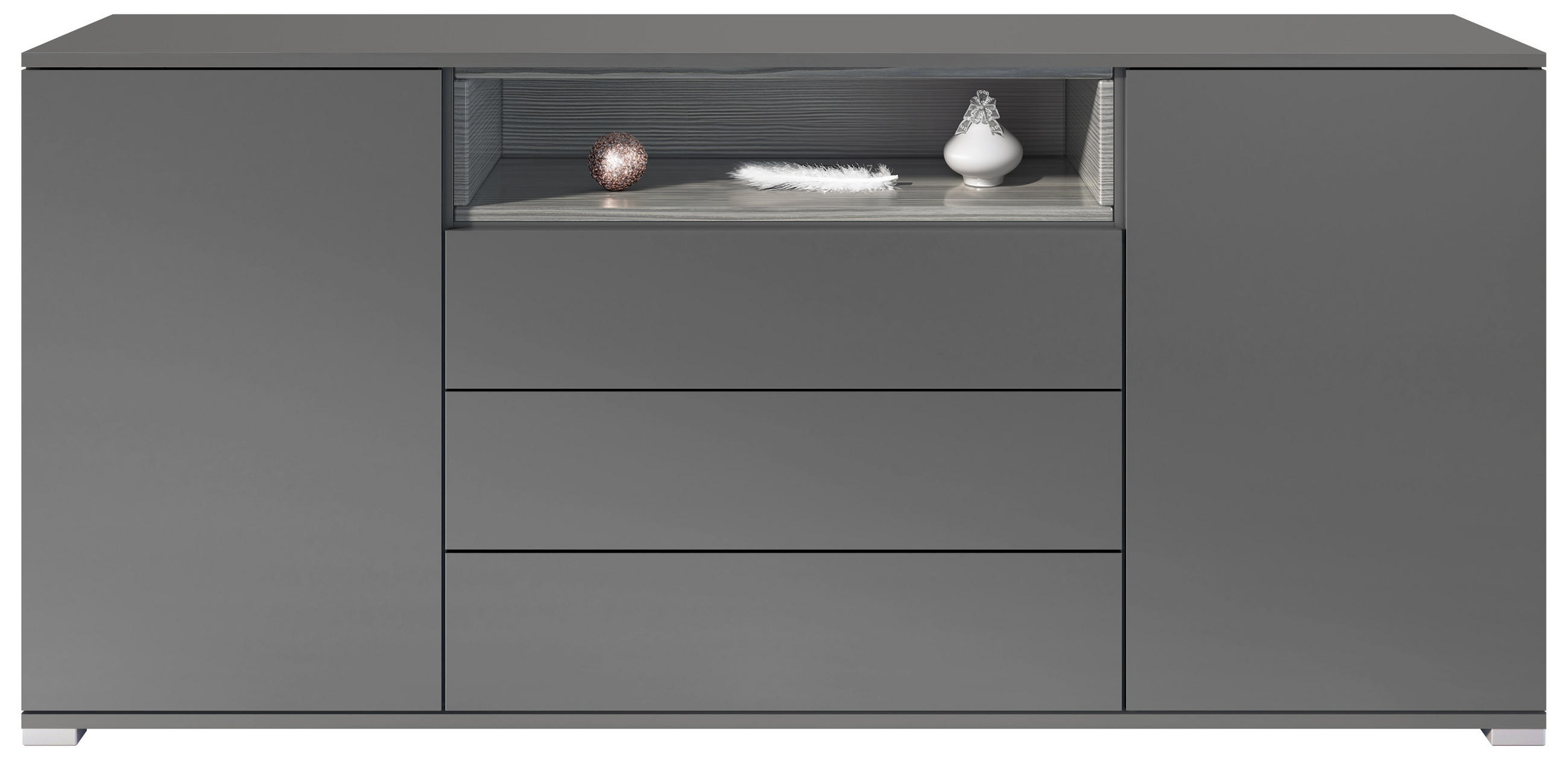 SIDEBOARD Skadu Avola-Anthrazit - Anthrazit, Holzwerkstoff (166.5/75.5/35cm) - Vladon