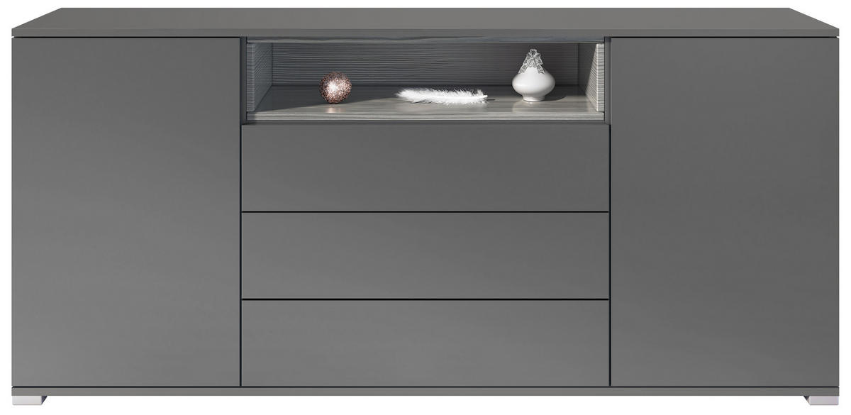 SIDEBOARD Skadu Avola-Anthrazit - Anthrazit, Holzwerkstoff (166.5/75.5/35cm) - Vladon