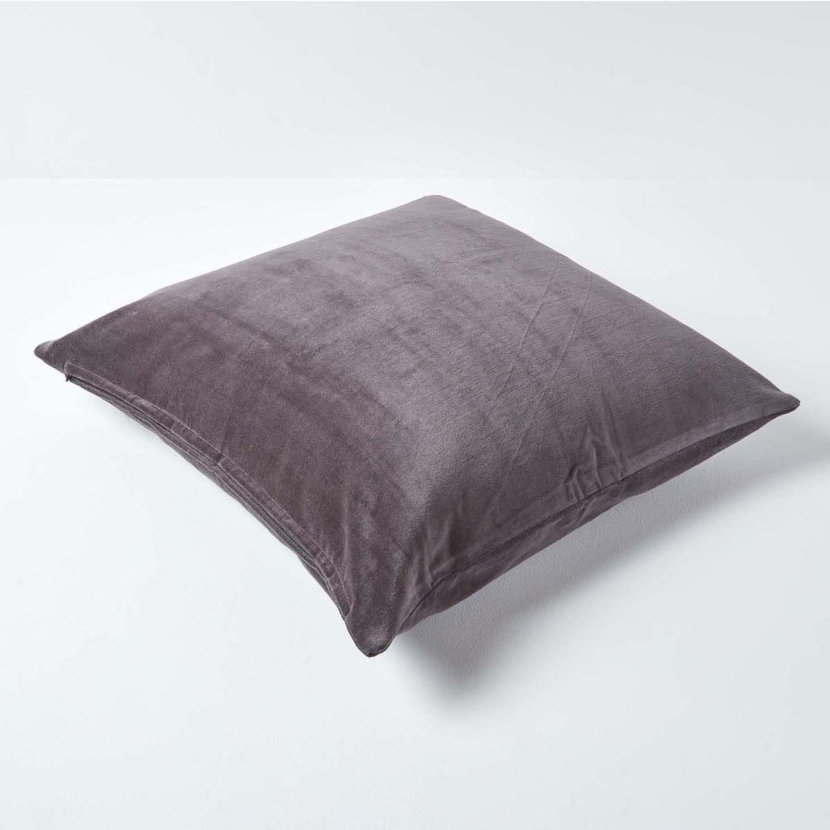 KISSENHÜLLEN 2er-Set Baumwollsamt anthrazit 40/40 cm - Anthrazit, Textil (40/40cm) - Homescapes
