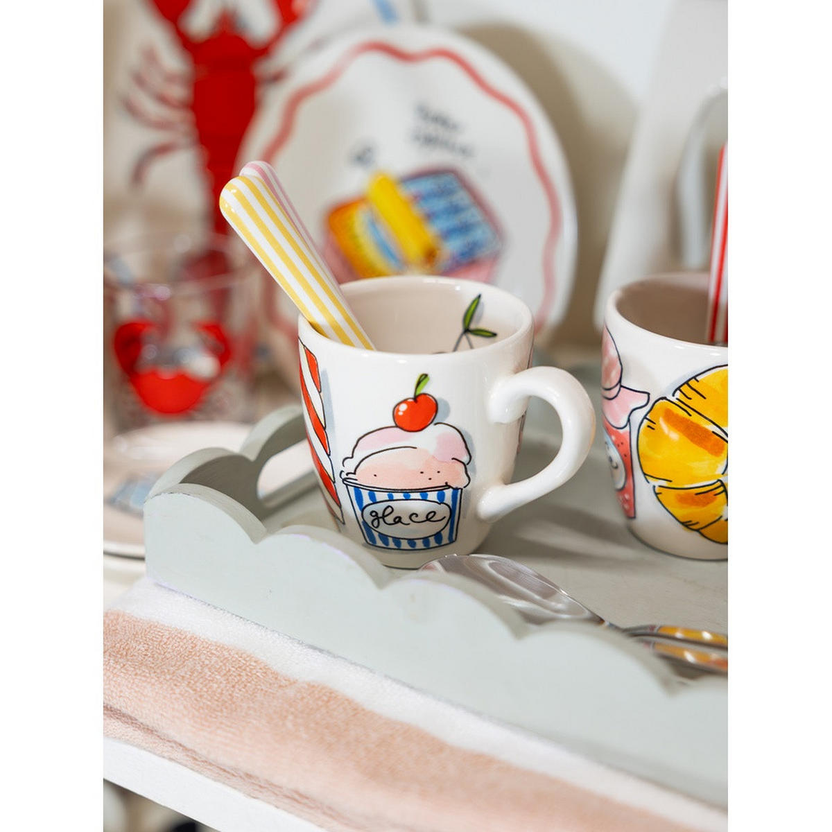 MINITASSE Eis in Bunt - 200 ml - Multicolor, Keramik (0.2L) - Blond Amsterdam