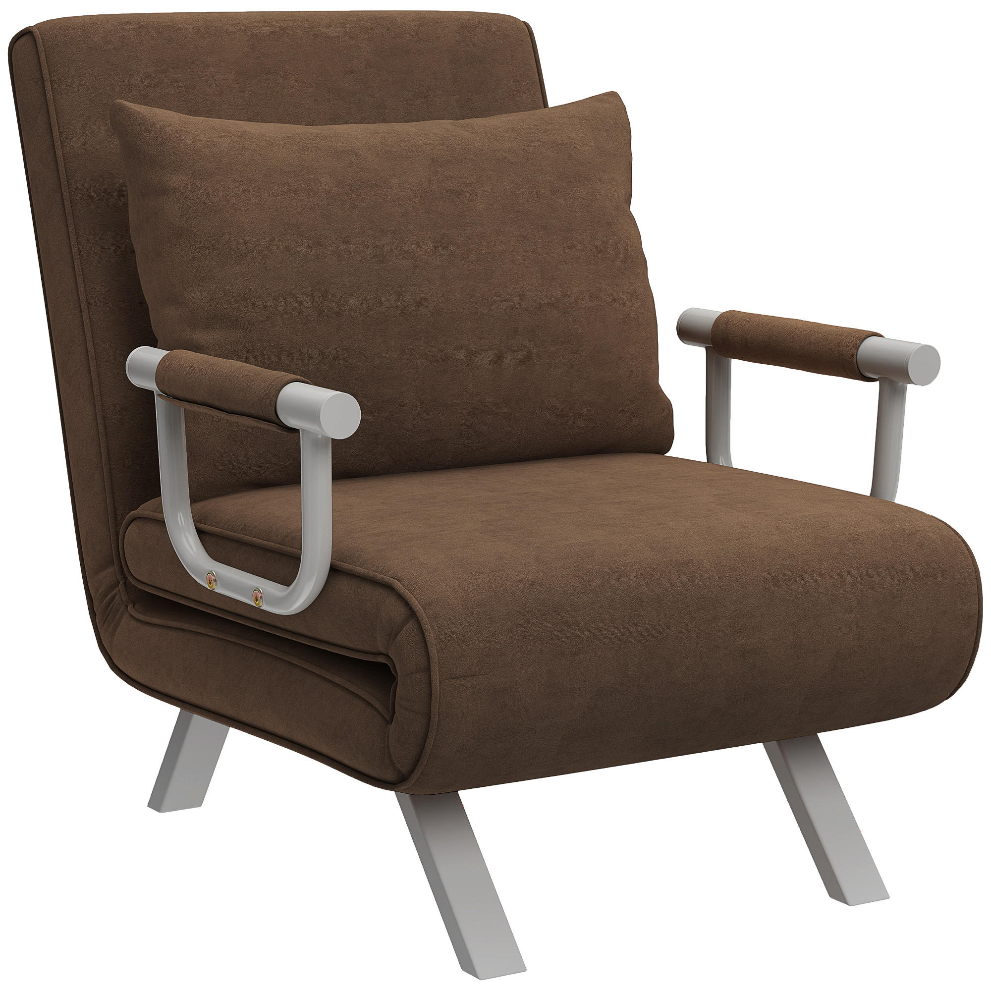 SCHLAFSESSEL DE-14538 1-Sitzer mit 5-fach verstellbarer Rückenlehne Braun - Braun, Metall (69/82/65cm) - ComfortXL