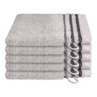 WASCHHANDSCHUHSET Skyline Color - 5-teilig - 16 x 22 cm - Hellgrau - Hellgrau, Textil (16/22cm) - SCHIESSER