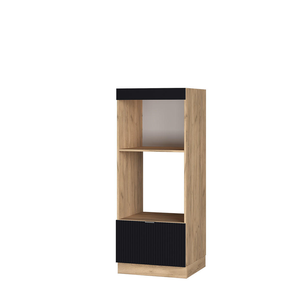 Vicco SKŘÍŇKA NA MIKROVLNNOU TROUBU Fame-Line Černý pruhovaný 60 cm otevřený