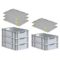 EUROBOX 5x Nextgen Economy Mit Auflagedeckel Grau/Gelb Griffe Offen 34 Liter - Gelb, Kunststoff (40/17/60cm) - PROREGAL