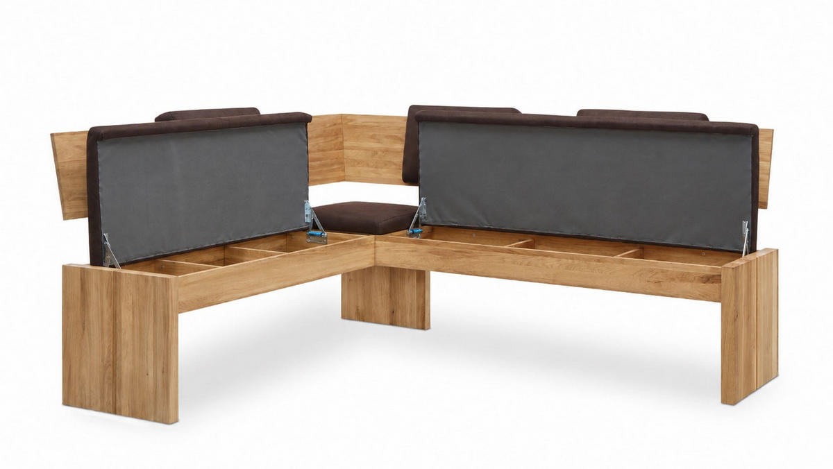 ECKBANK mit Truhe Dani 2 für 5 Personen Massivholz Wildeiche/Braun - Wildeiche/Braun, Holz (167/192cm) - 58aufmkessel