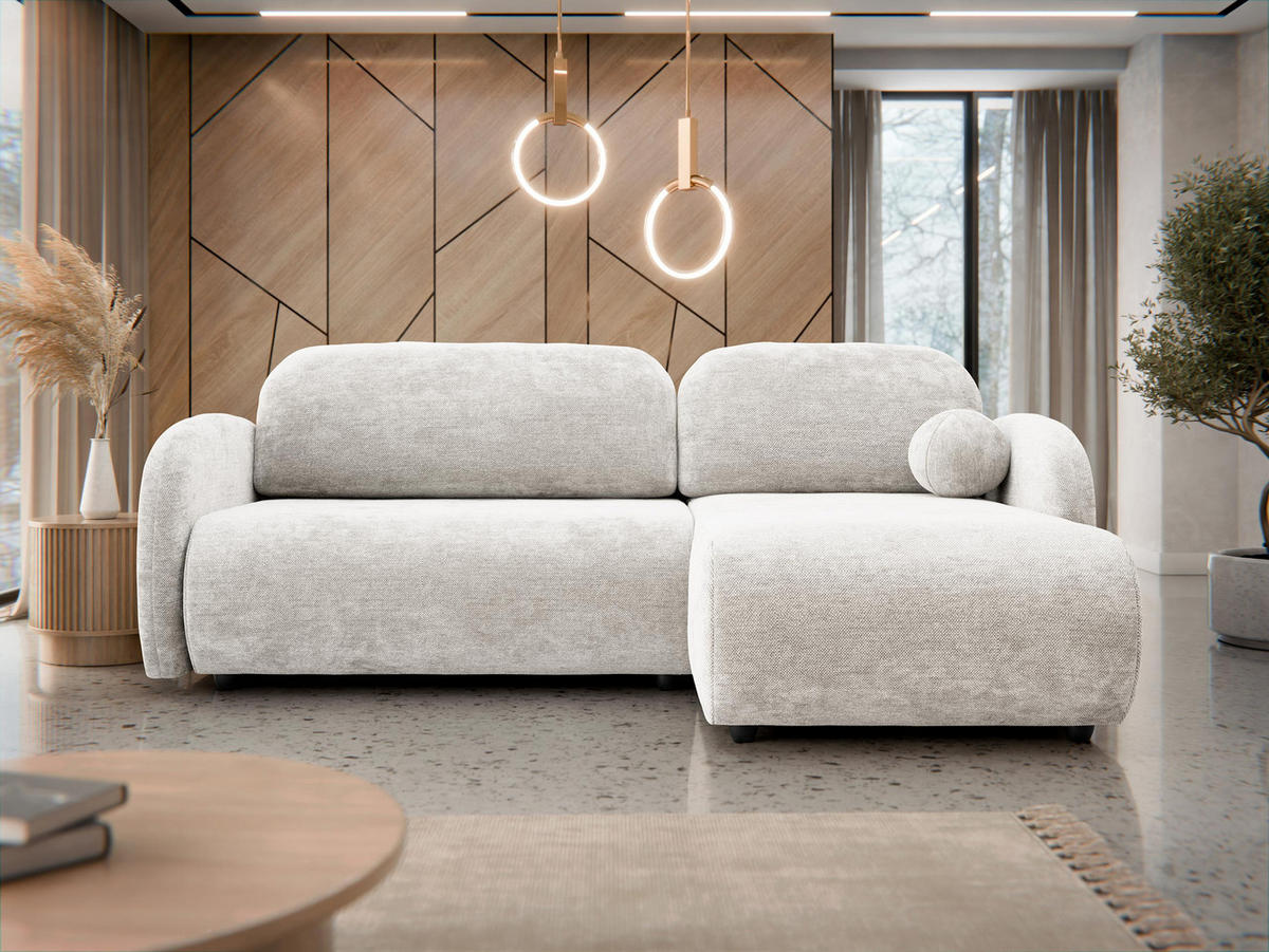 ECKSOFA Dream L - Schwarz/Naturfarben, Holz/Kunststoff (233/160cm) - MIRJAN24