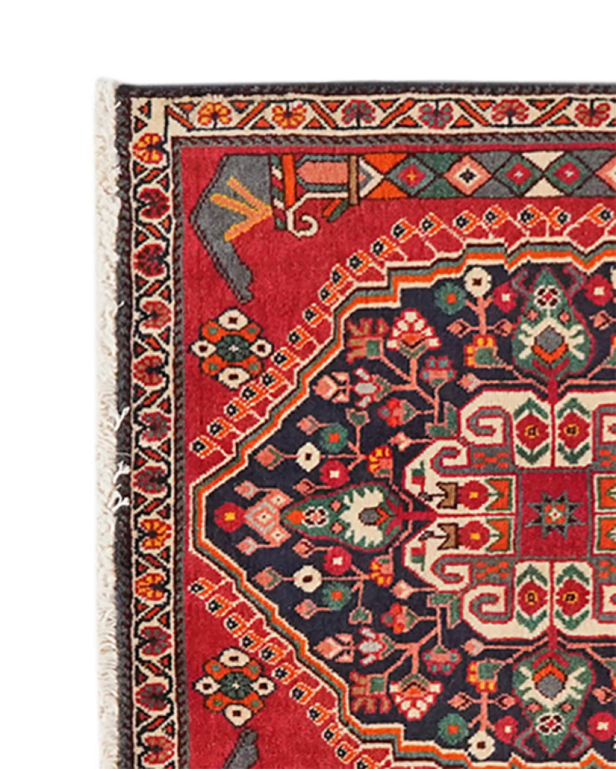 TEPPICH Gashgai Rot 63/63 cm Schurwolle - Rot, Textil (63/63cm) - Looma