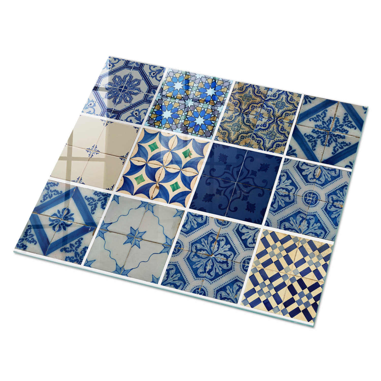 GLASPLATTE 80x60 cm – Mediterrane Muster - Braun, Glas (0.4/80/60cm) - ArtPrintCave