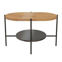 COUCHTISCH Arena Eiche, Schwarz, Oval - Eichefarben/Schwarz, Holzwerkstoff/Metall (50/80/50cm) - Dancan