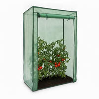 GEWÄCHSHAUS Transparent für Tomaten mit Schrägdach - Grün, Kunststoff/Metall (100/150/50cm) - Relaxdays