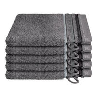 WASCHHANDSCHUHSET Skyline Color - 5-teilig - 16 x 22 cm - Dunkelgrau - Dunkelgrau, Textil (16/22cm) - SCHIESSER