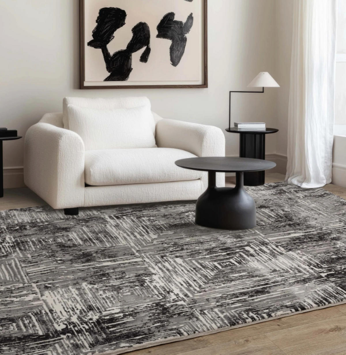 TEPPICH modern Wohn-/Schlafzimmer ZUKA SKETCH Grau 120 x 170 cm - Grau, Textil (120/170cm) - Novatrend