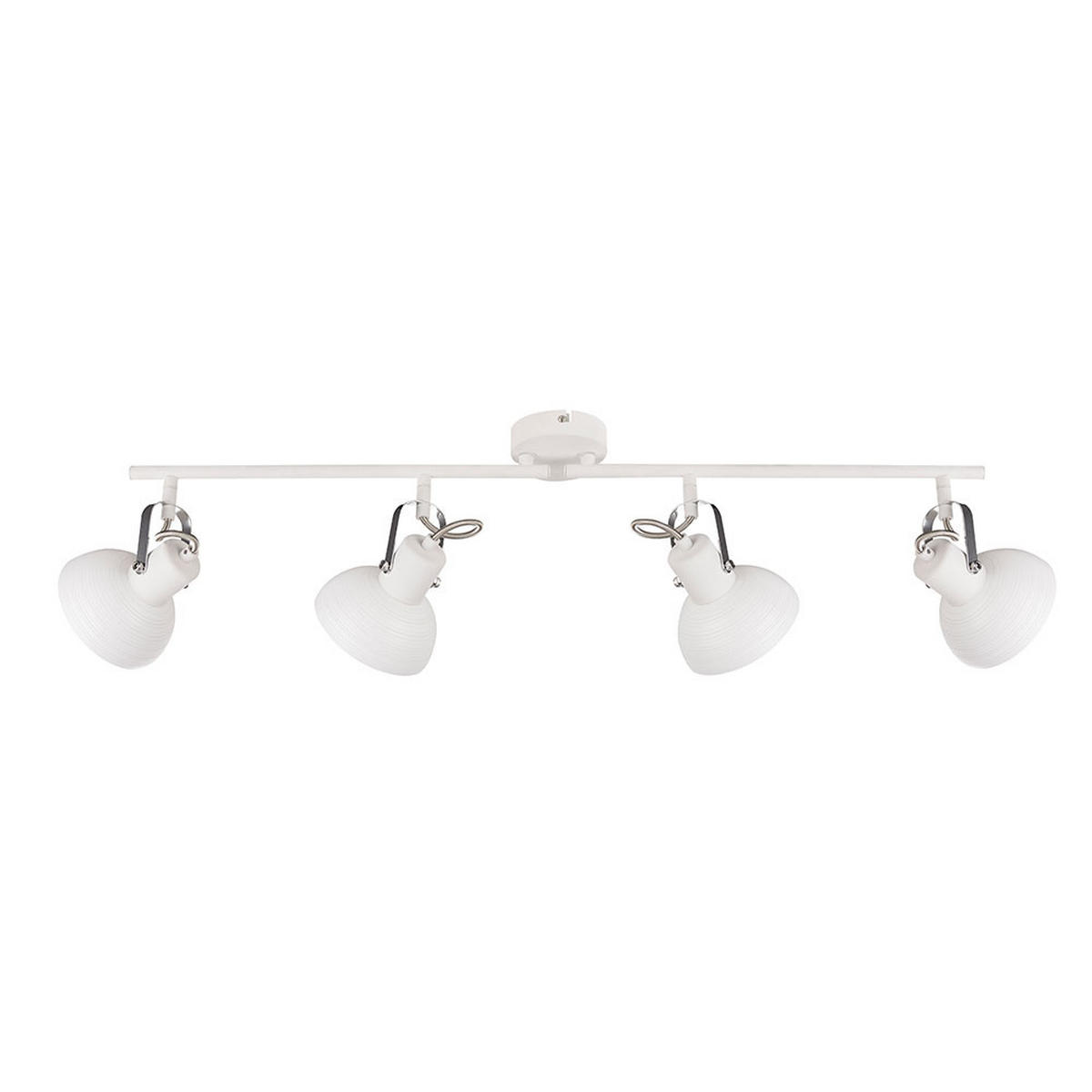 DECKENLEUCHTE Metall Chrom Weiß bewegliche Spots - Weiß, Metall (80/12.2/23cm) - Globo Lighting
