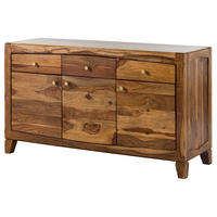 SIDEBOARD Sheesham 140x45x80 braun lackiert ANCONA #122 - Braun, Holz (140/80/45cm) - Massivmoebel24