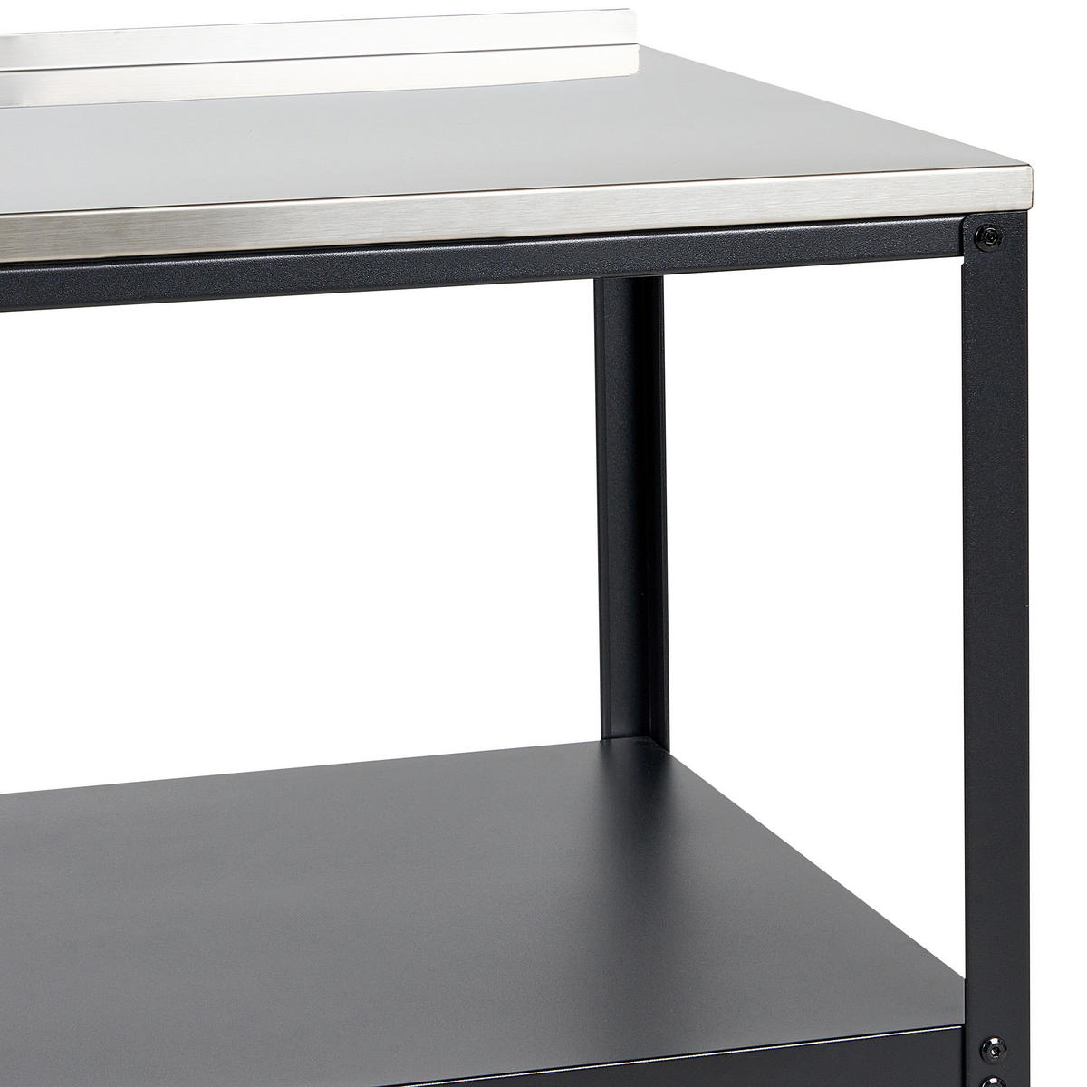 OUTDOOR-KÜCHENINSEL Stahl schwarz 50/50/92 cm Vilama - Silberfarben/Schwarz, Metall (50/90/50cm) - Beliani